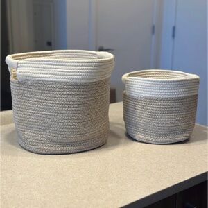 Set of Two (2) Cotton Woven Baskets